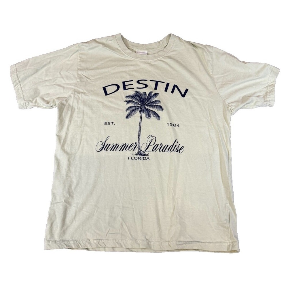 Southern Spirit Summer Paradise Destin Florida EST 1984 Womens Long Slve Shirt L